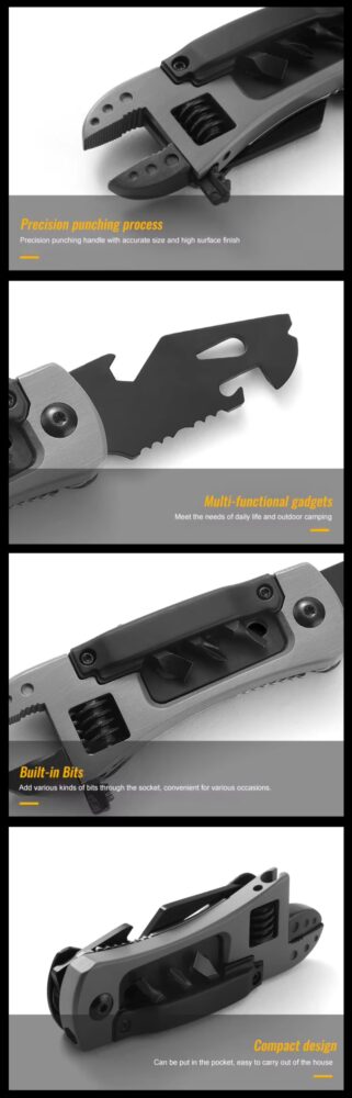 adjustable multitool edc gadget industrial grade with wrench screwdriver saw blade for handyman repairing camping