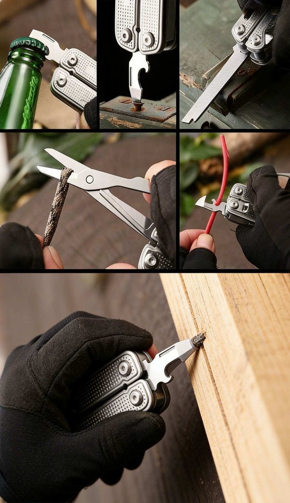 RQ-MT006 25-in-1 Multifunctional Pliers | 2Cr13 Stainless Steel EDC Tool with Pliers, Knife, Saw, Screwdrivers & Bottle Opener for Camping, Hiking, DIY & Emergency Repairs