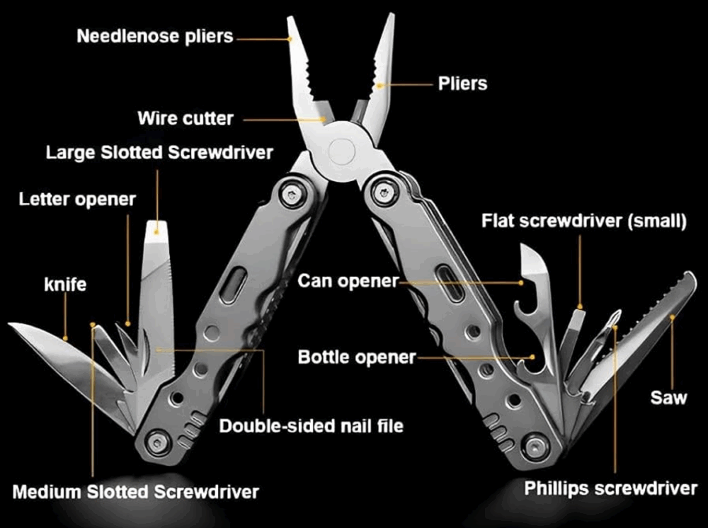 outdoor for knife multi function pocket edc combination tool folding knife pliers aluminum handle metric measurement