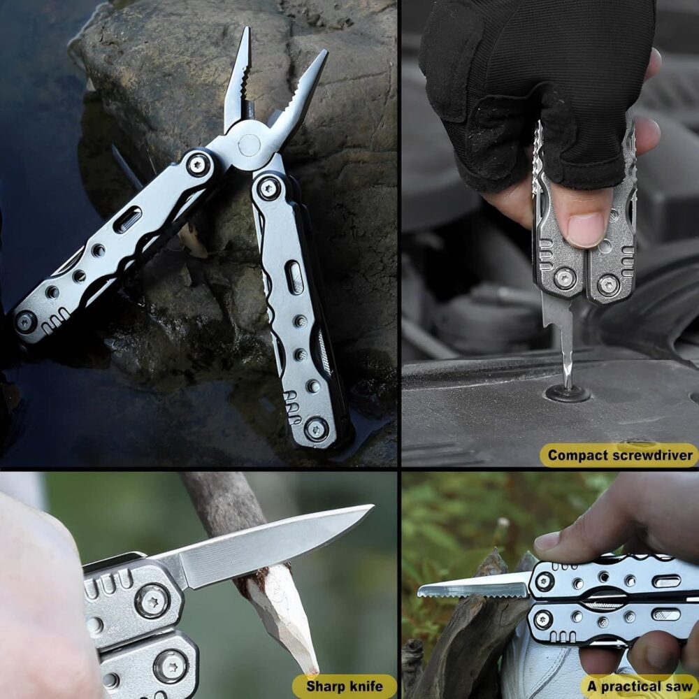 outdoor for knife multi function pocket edc combination tool folding knife pliers aluminum handle metric measurement
