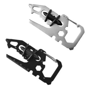 all in one outdoor portable survival carabiner tool card