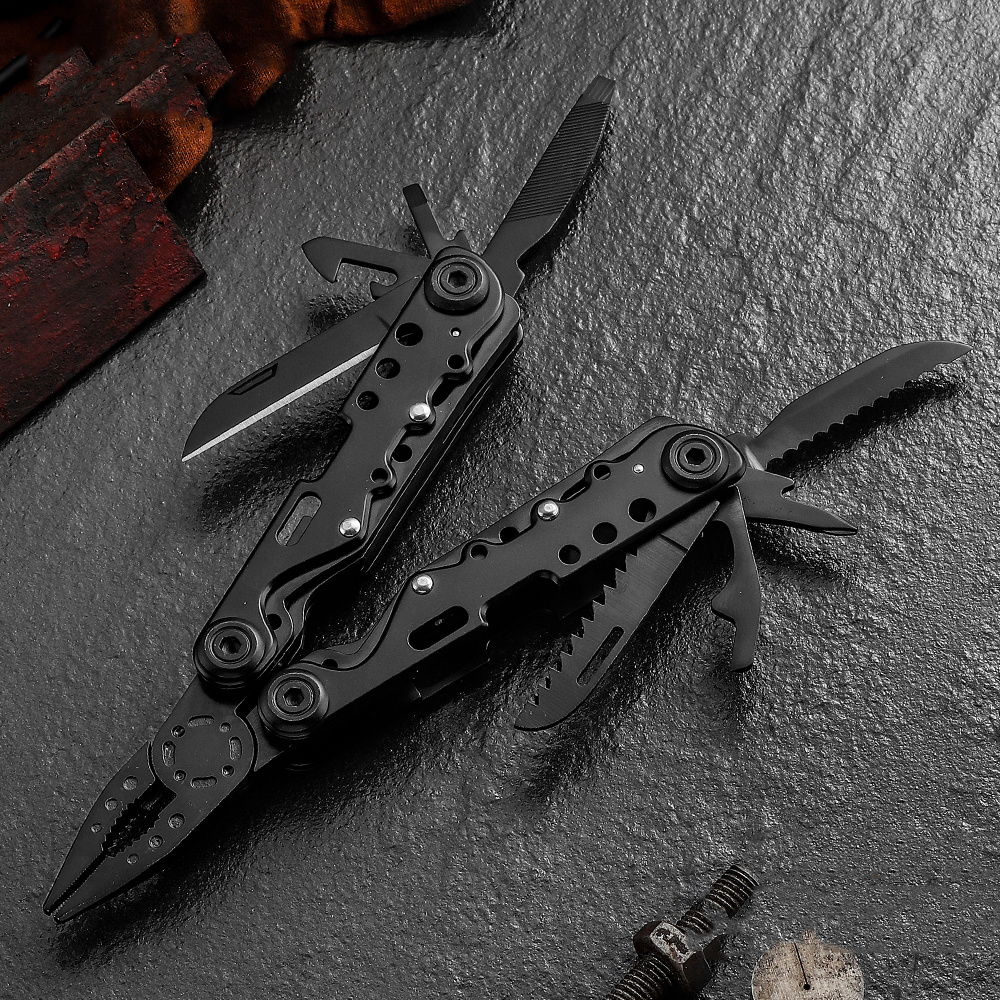 11 in 1 stainless steel multi tool pliers: portable outdoor camping tool