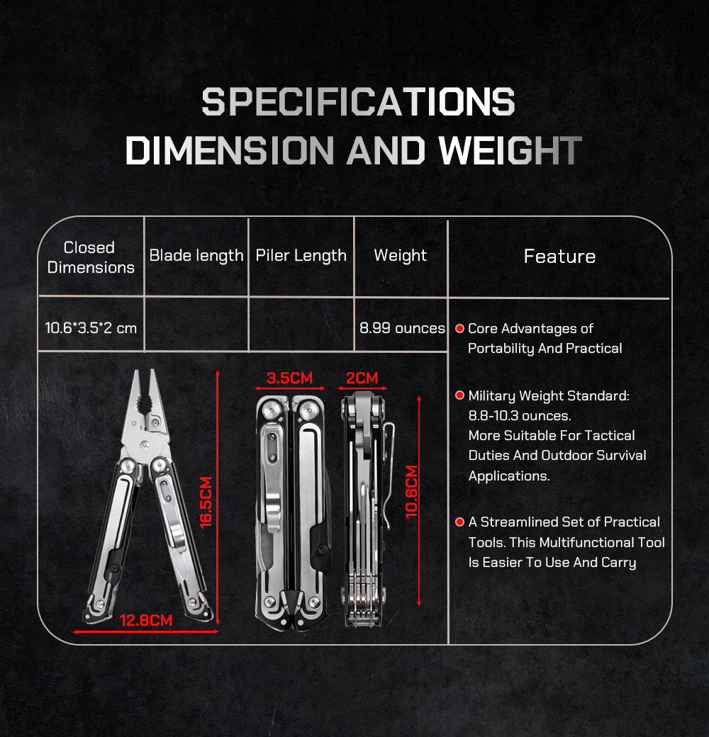 15 in 1 multitool portable camping tool screwdriver