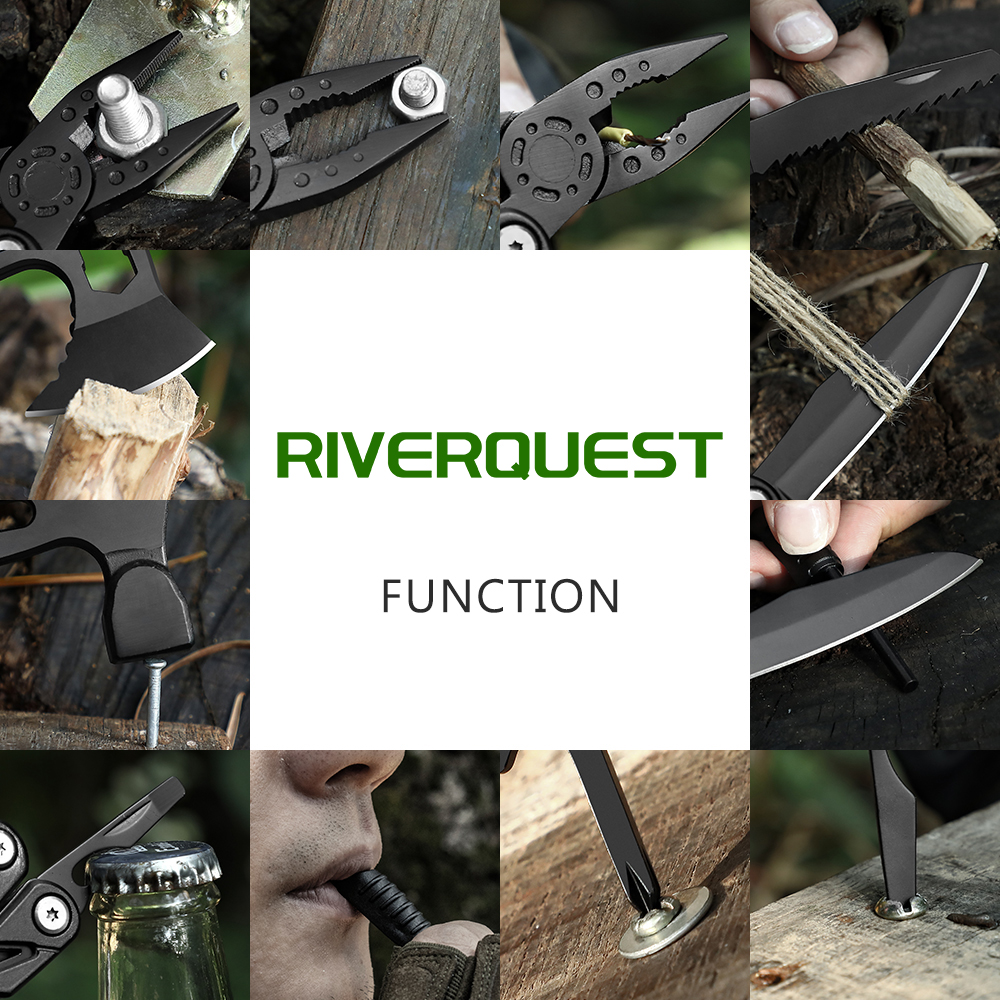 multi tool axe hammer: 15 in 1 camping hiking survival gear