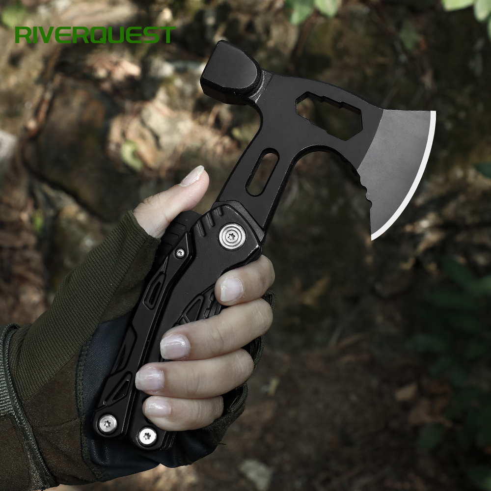multi tool axe hammer: 15 in 1 camping hiking survival gear