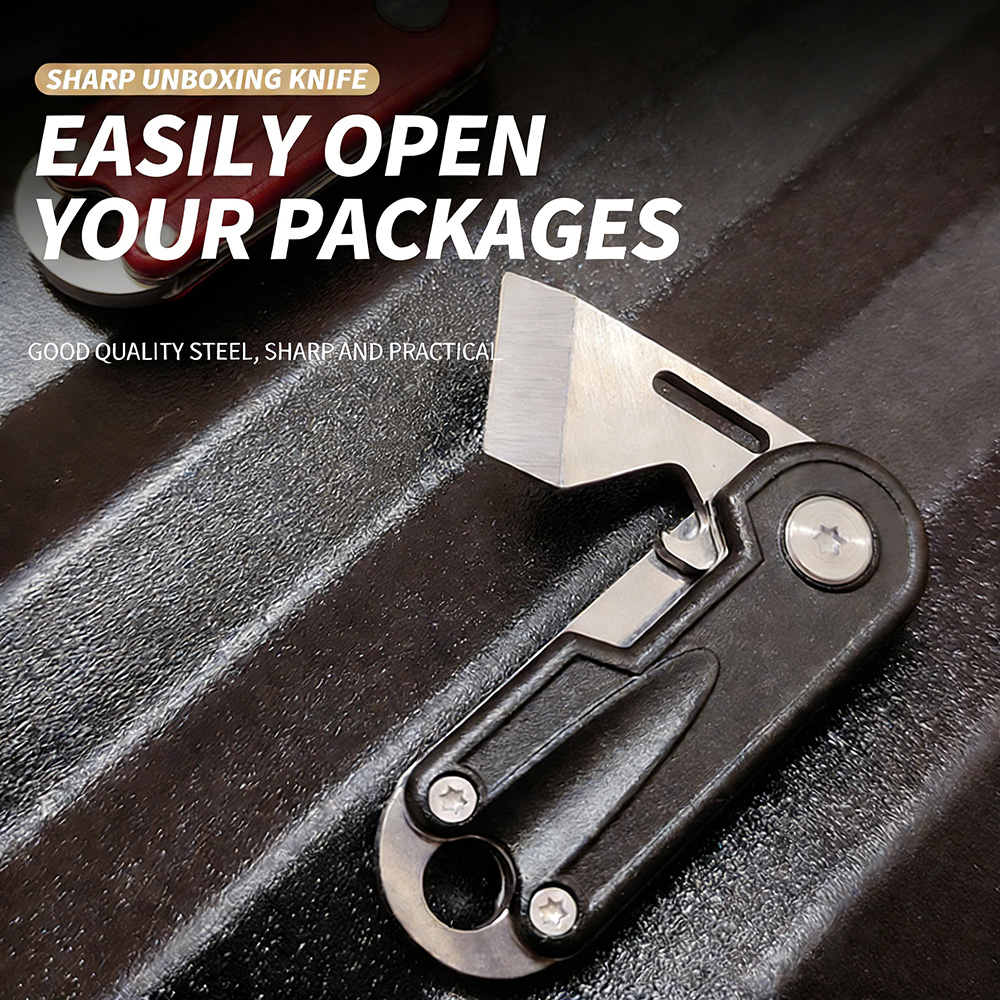 locking aluminum edc tool: box cutter & keychain