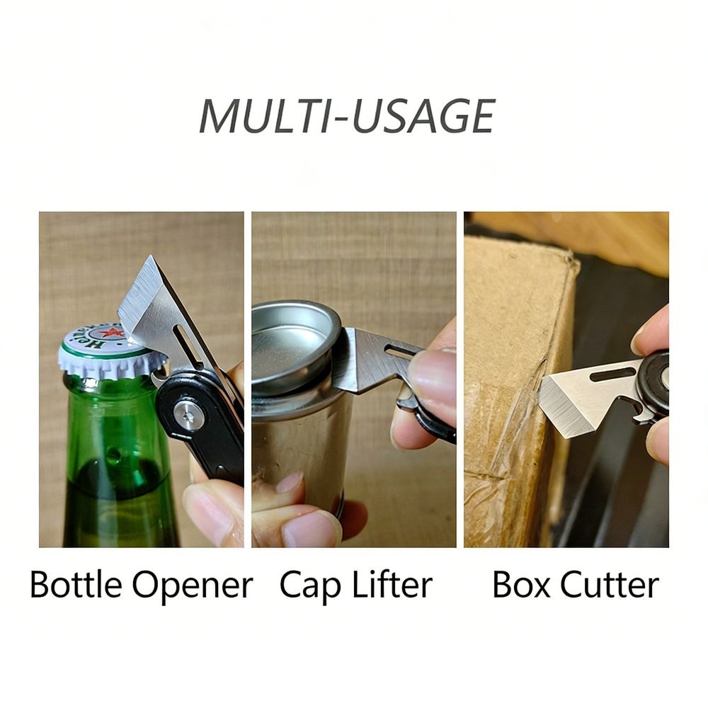 locking aluminum edc tool: box cutter & keychain