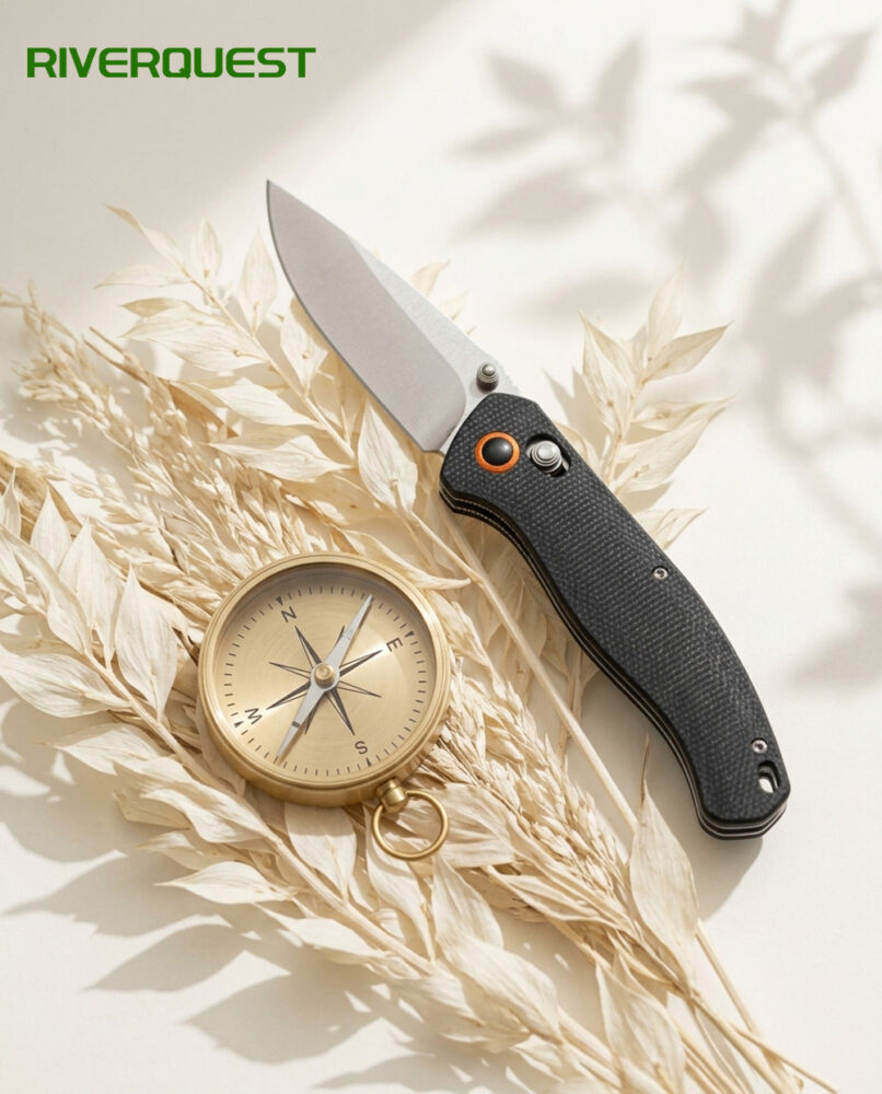 pocket folding knife 8cr steel tool with carbon fiber handle