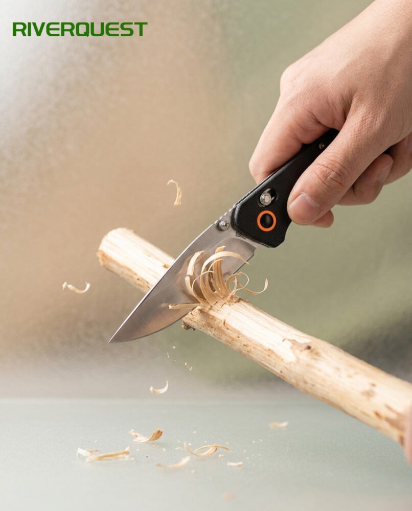 pocket folding knife 8cr steel tool with carbon fiber handle