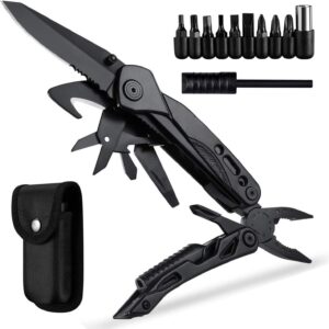 Home 13 in 1 outdoor camping multi functional knife pliers life saving whistles & fire sticks practical screwdriver bits