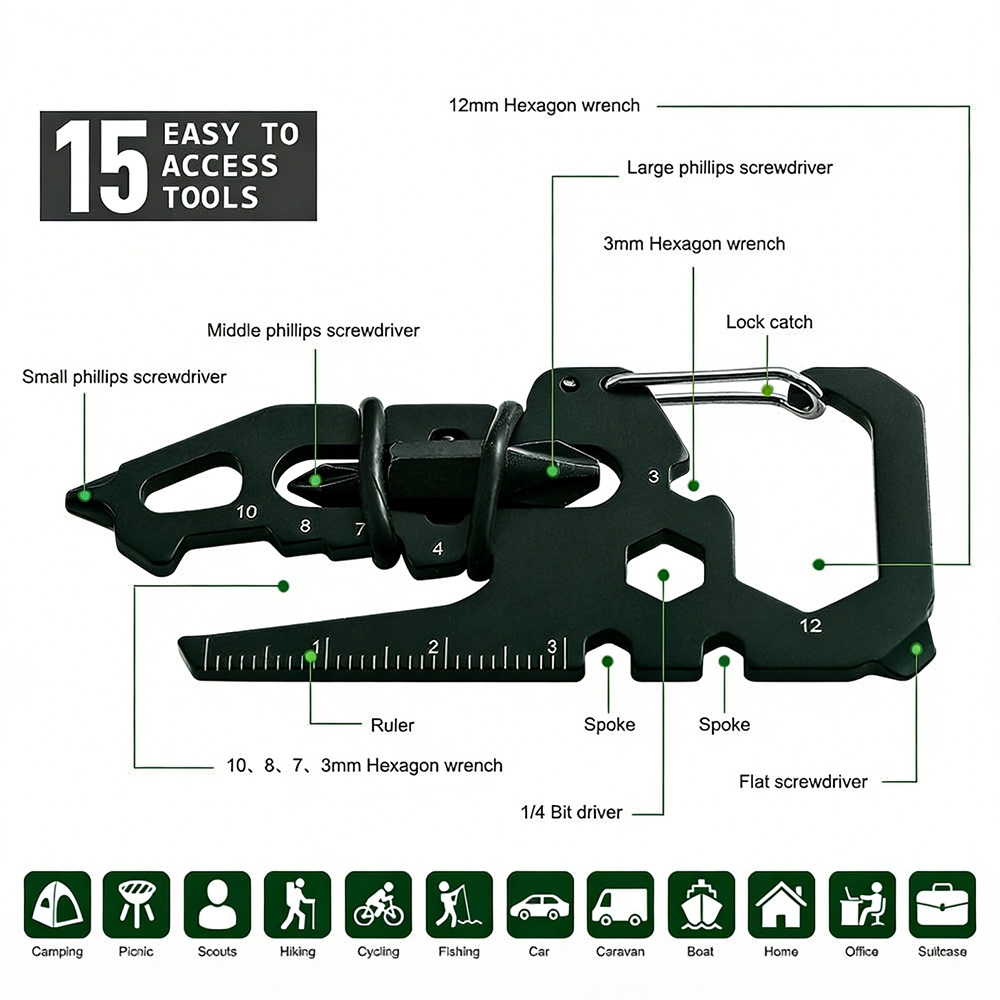all in one outdoor portable survival carabiner tool card all in one outdoor portable survival carabiner tool card