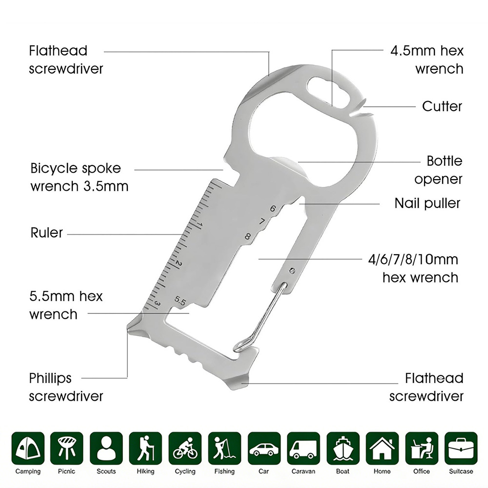 custom wrench screw ruler bottle opener 15 in 1 edc multi tool keychain multi tool key custom wrench screw ruler bottle opener 15 in 1 edc multi tool keychain multi tool key