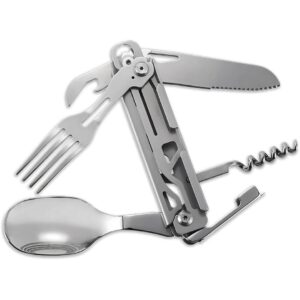 stainless steel multifunctional dining knife, portable knife fork spoon, gift knife, outdoor camping