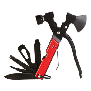 Home 16 in 1 multifunctional field survival tool kit, outdoor gear axe, cool and unique holiday gift, suitable for outdoor hunting and walking, emergency escape tool, with hammer, axe, pliers