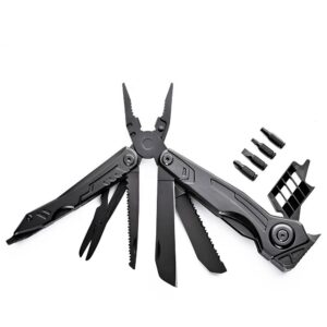 wholesale aluminium alloy handle folding survival multi tool pliers with knife screwdriver bits