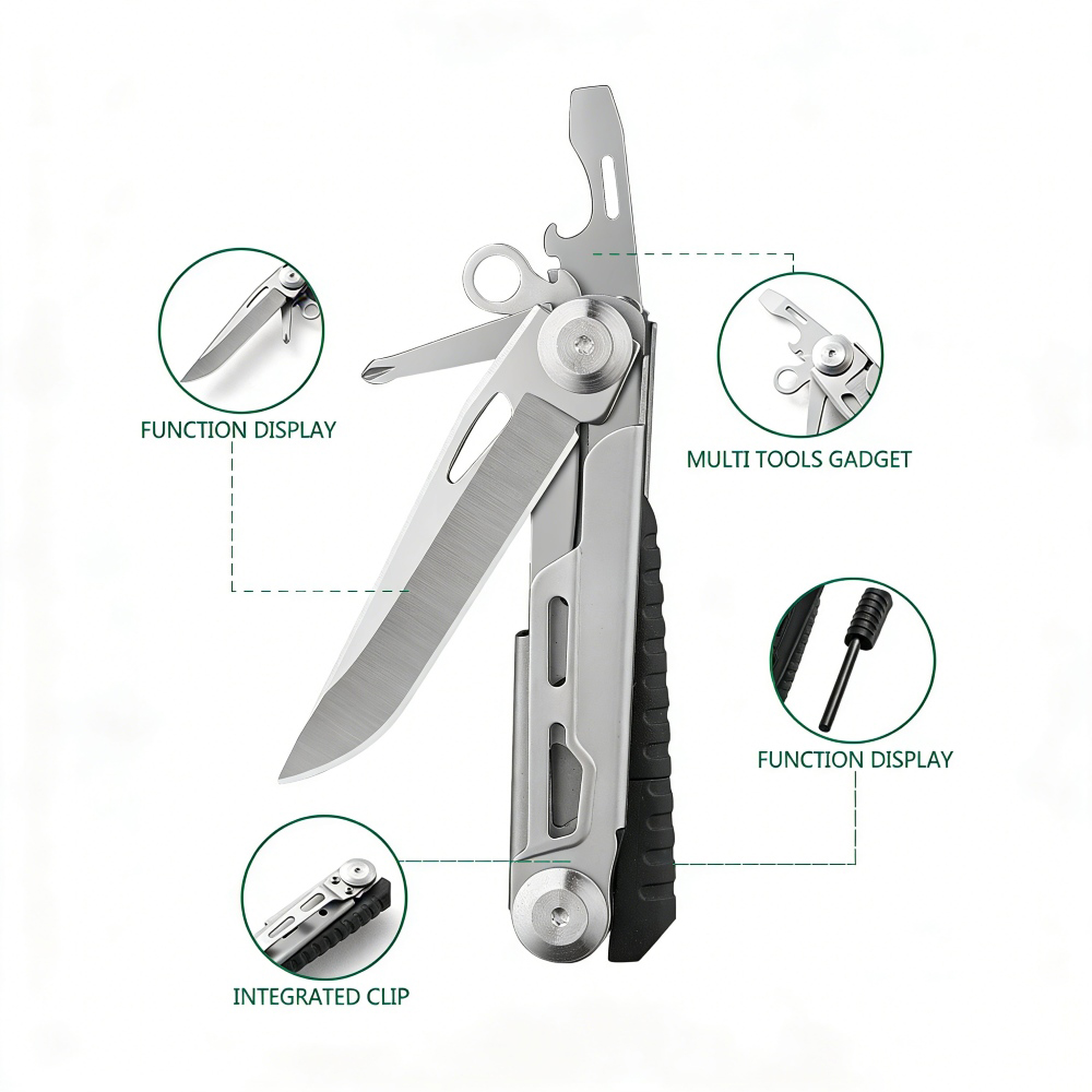 8 in 1 compact multitool for camping, hiking & emergency 8 in 1 compact multitool for camping, hiking & emergency